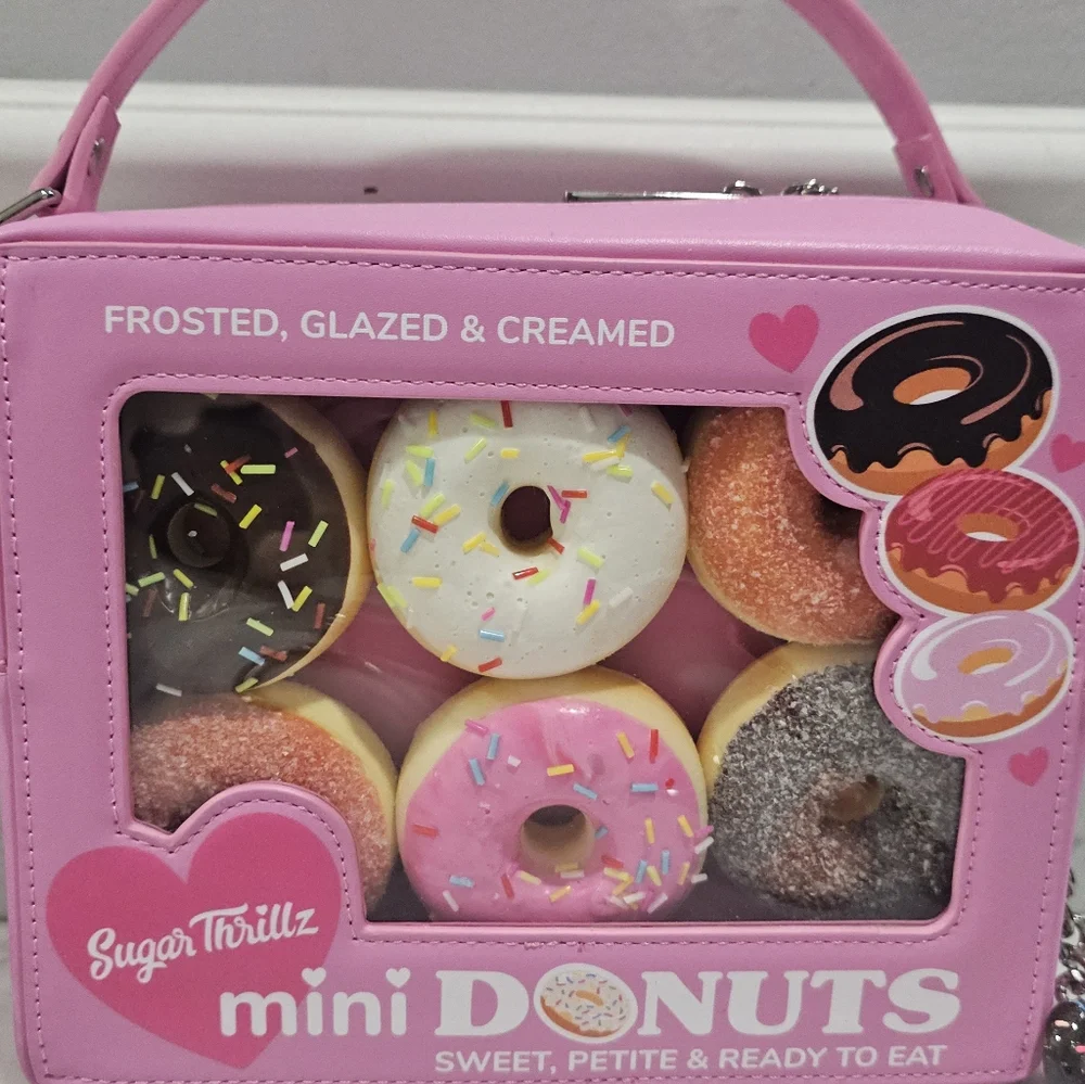Dolls Kill Sugar Thrillz Donut Looking Like A Snack Crossbody Bag Pink Purse 💗 - Picture 11 of 16